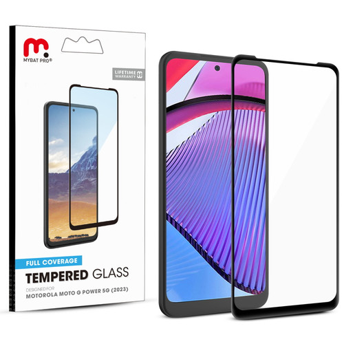 MyBat Pro Full Coverage Tempered Glass Screen Protector for Motorola Moto G Power 5G (2023) - Black